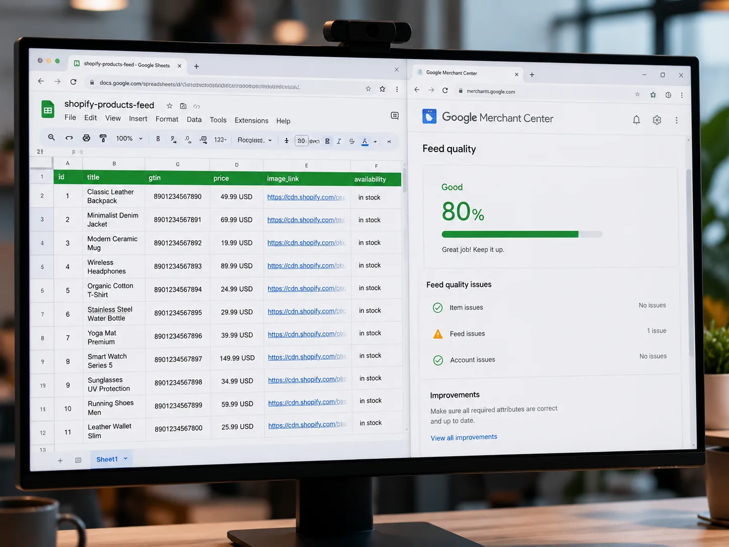 Shopify product feed optimization for lower Google Shopping CPC