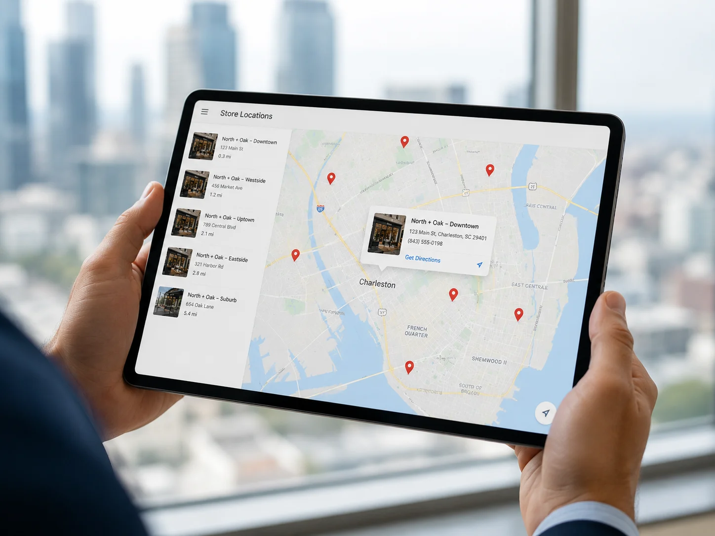 Multiple Shopify store location pages on a map
