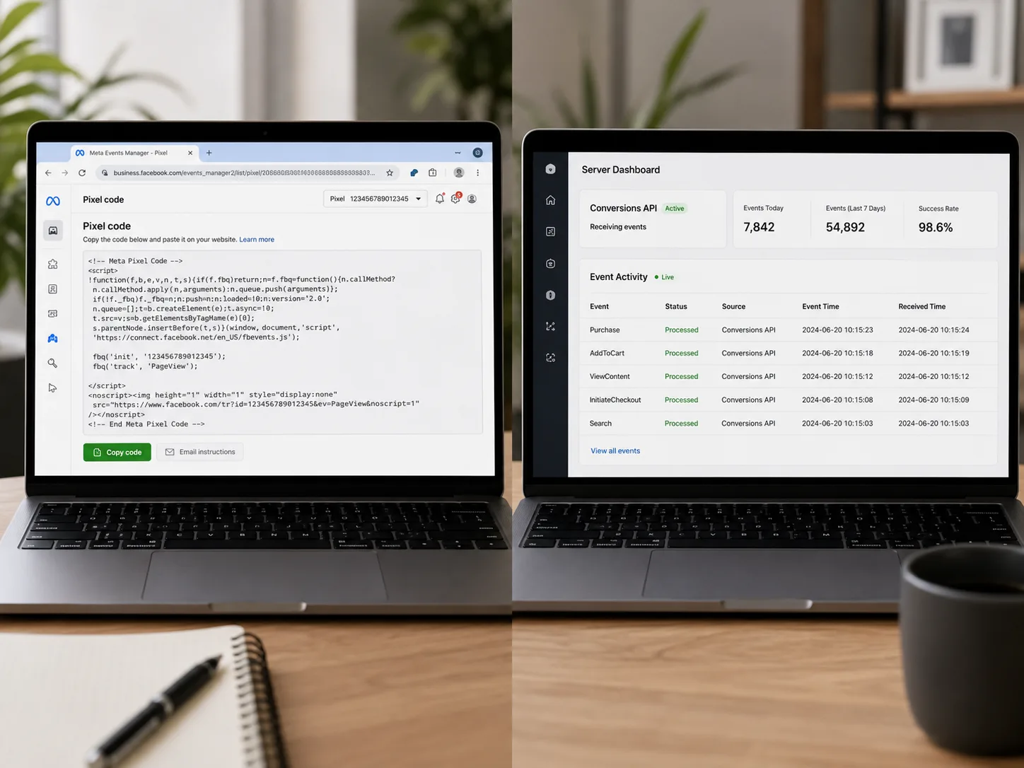 Meta Pixel Shopify browser tracking compared to Conversions API server tracking