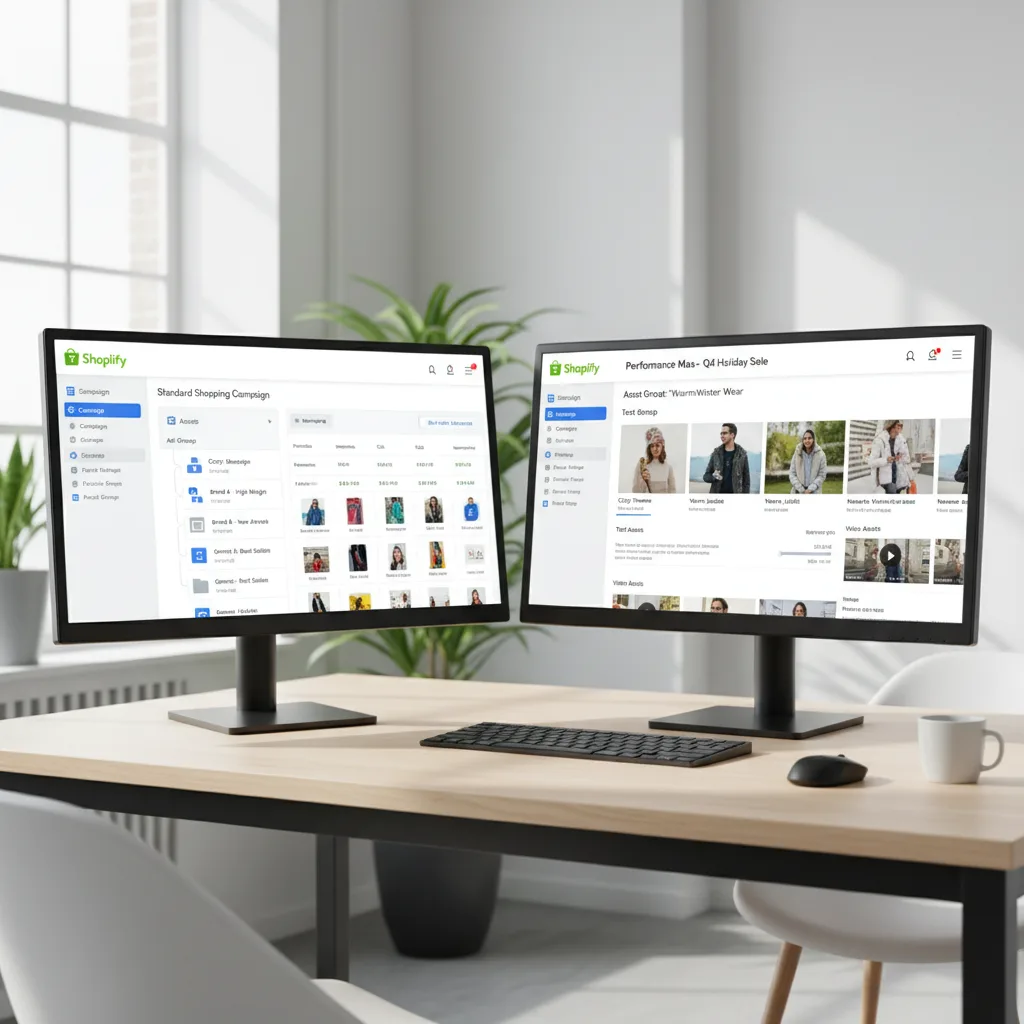 Comparison of Standard Shopping and Performance Max campaigns for a Shopify store
