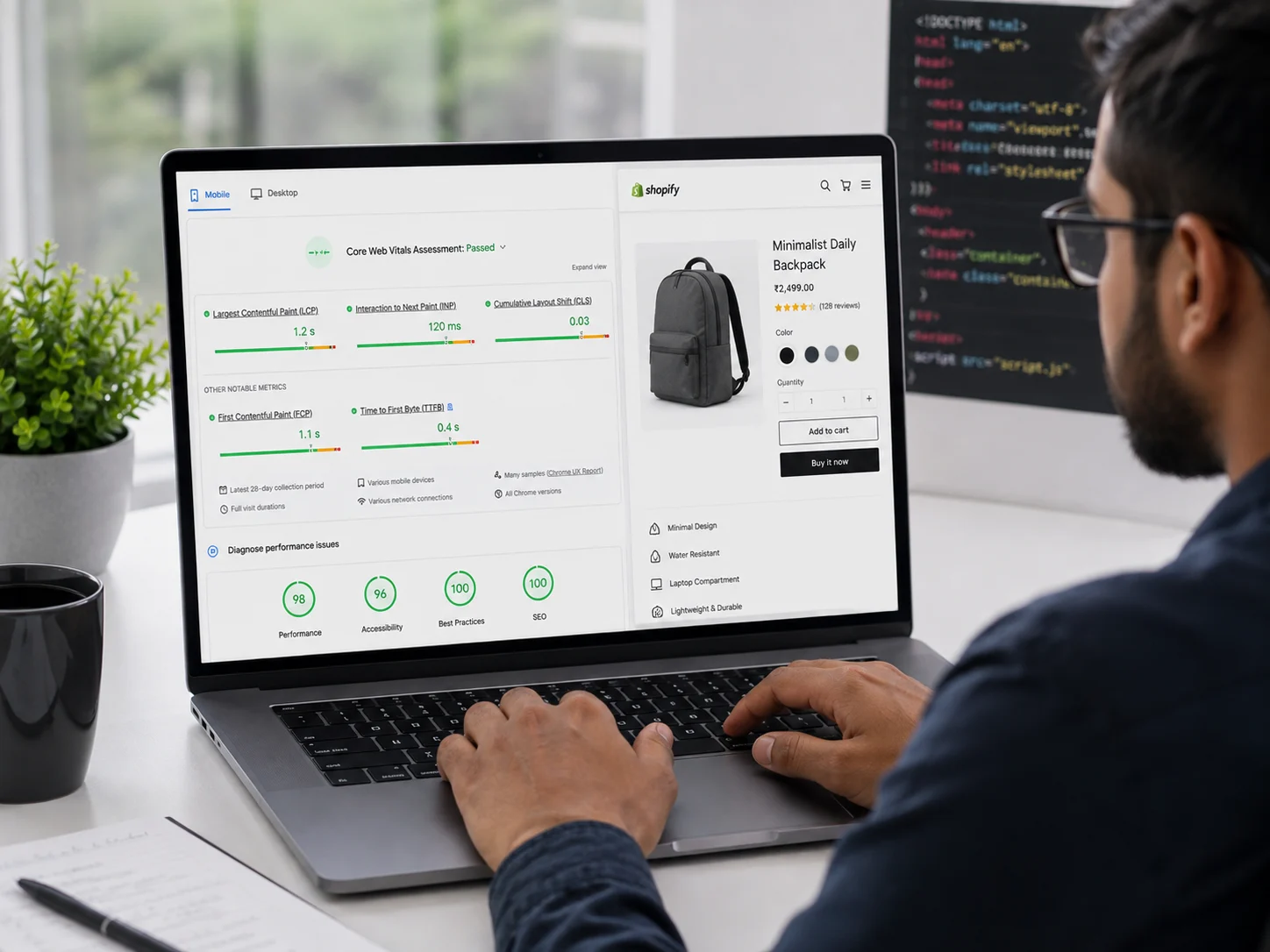 Shopify page speed and Core Web Vitals affecting Google Ads Quality Score