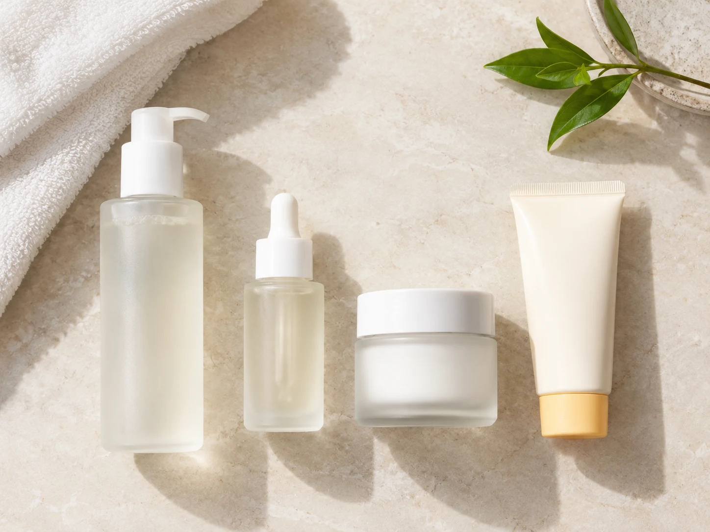 Skincare routine products arranged for an Australian beauty brand’s Shopify collection page