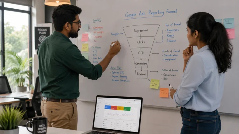 marketing team reviewing Shopify Google Ads reporting strategy