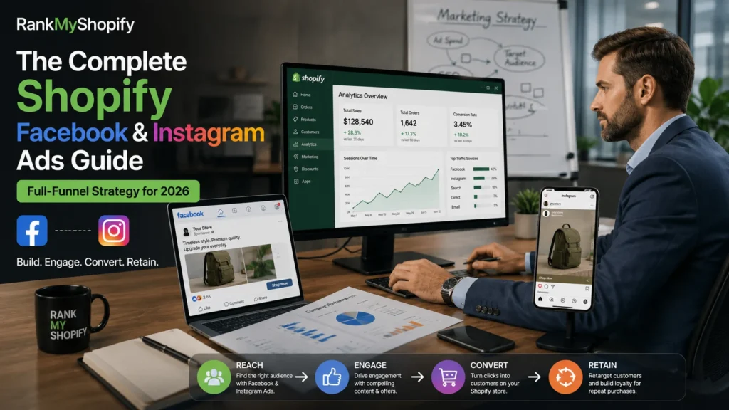 Shopify Facebook Ads dashboard showing campaign performance and ROAS growth