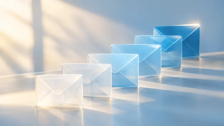 Shopify welcome email series shown as a sequence of connected messages