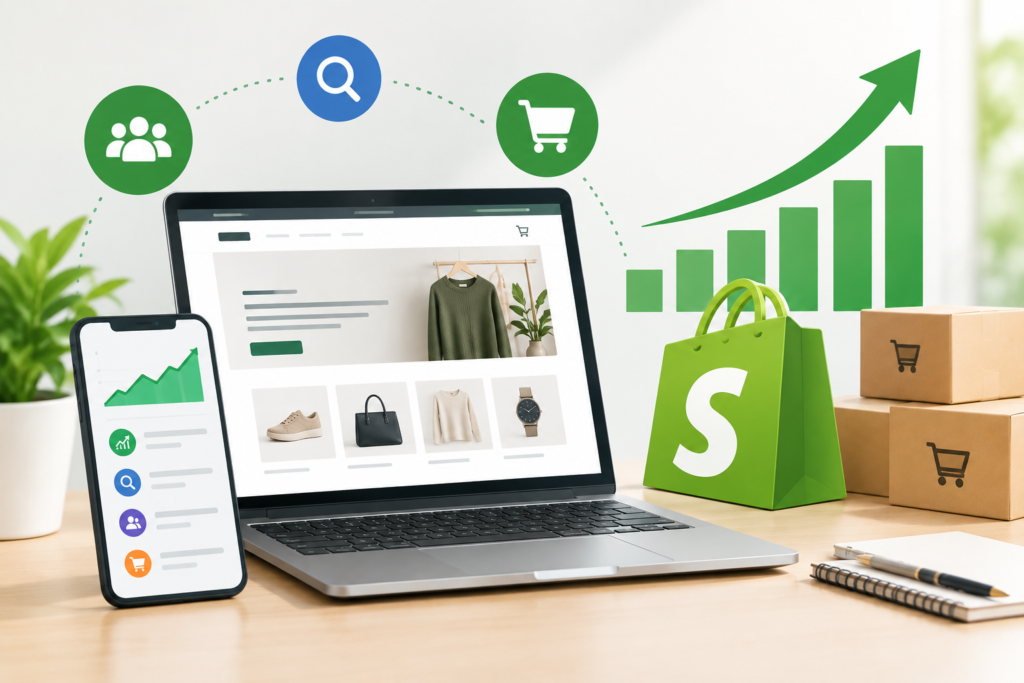 Shopify marketing channels driving store growth