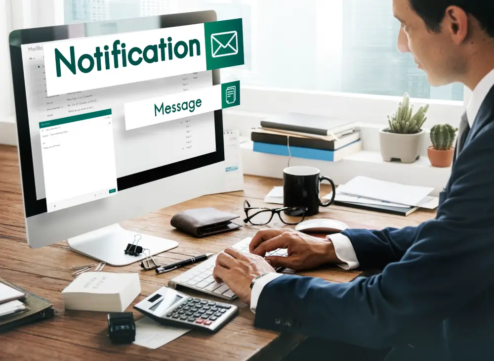 Global email and social networking communication concept