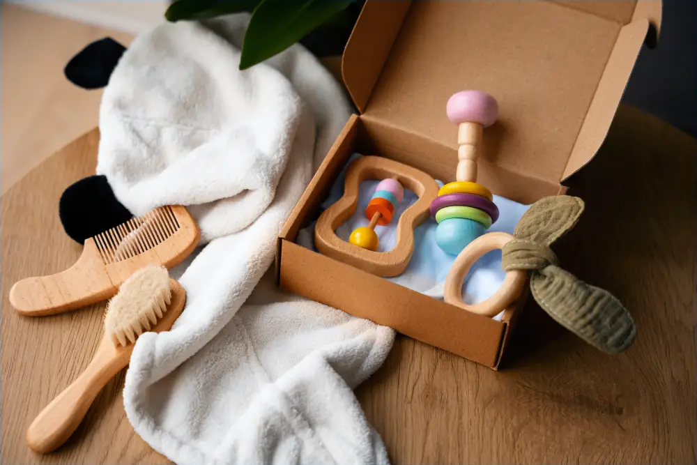 Postpartum care box still life