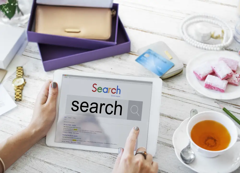 Search engine marketing and research concept